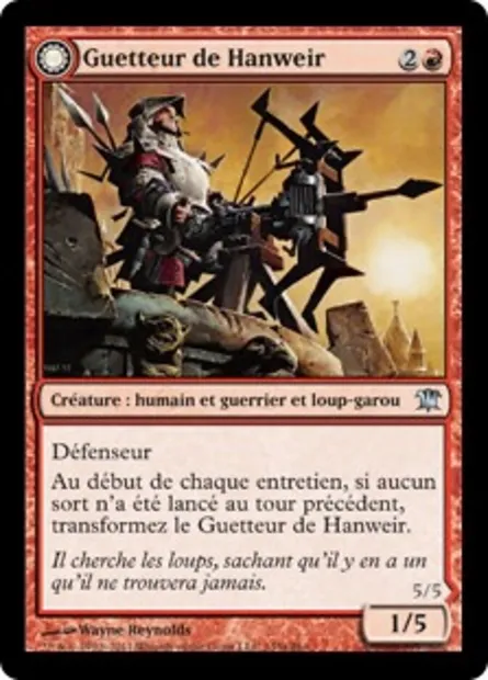 Guetteur de Hanweir // Fléau de Hanweir, carte Magic ISD 145 — extension Innistrad