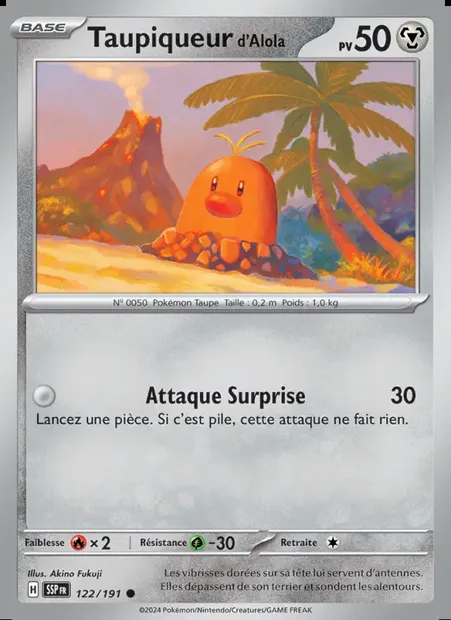 Taupiqueur d'Alola, carte Pokémon SSP 122 — extension Étincelles Déferlantes