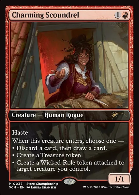 Charming Scoundrel, Magic card SCH 37 — Store Championships set