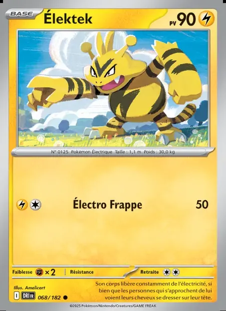 Élektek, carte Pokémon DRI 068 — extension Rivalités Destinées