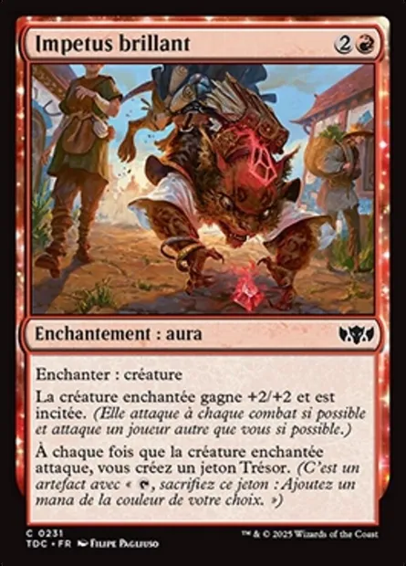 Impetus brillant, carte Magic TDC 231 — extension Tarkir: Dragonstorm Commander