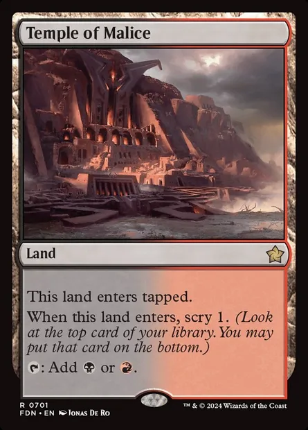 Temple de la malice, carte Magic FDN 701 — extension Foundations