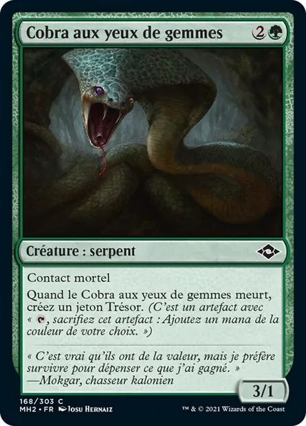 Cobra aux yeux de gemmes, carte Magic MH2 168 — extension Horizons du Modern 2