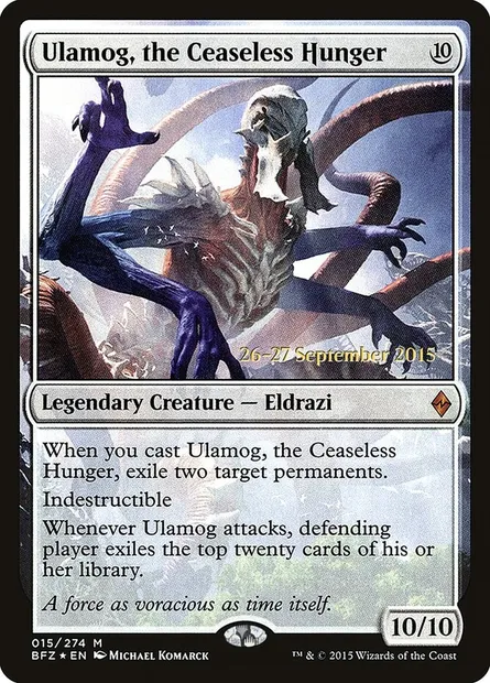 Ulamog, the Ceaseless Hunger, Magic card PBFZ 15s — Battle for Zendikar Promos set