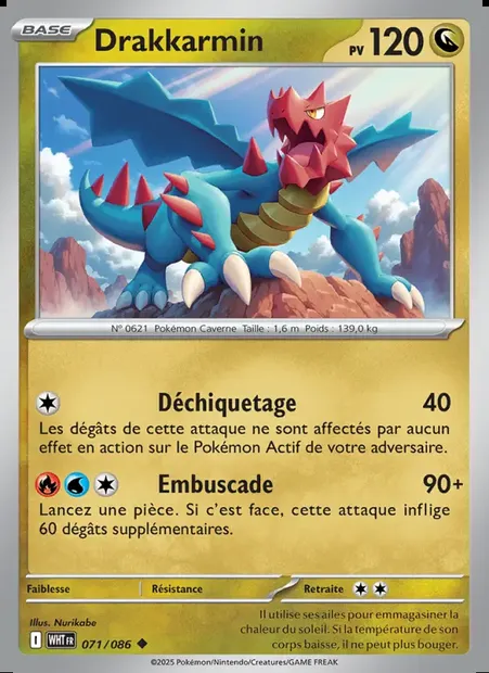 Drakkarmin, carte Pokémon WHT 071 — extension Flamme Blanche