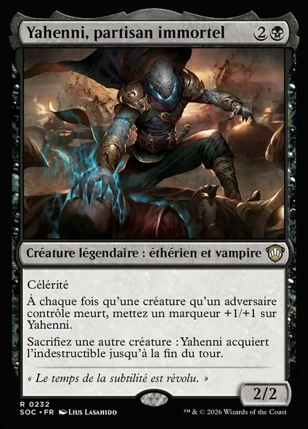 Yahenni, partisan immortel, carte Magic SOC 232 — extension Secrets of Strixhaven Commander