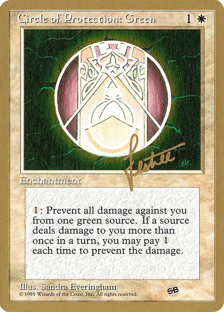 Cercle de protection : vert, carte Magic PTC bl16sb — extension Pro Tour Collector Set