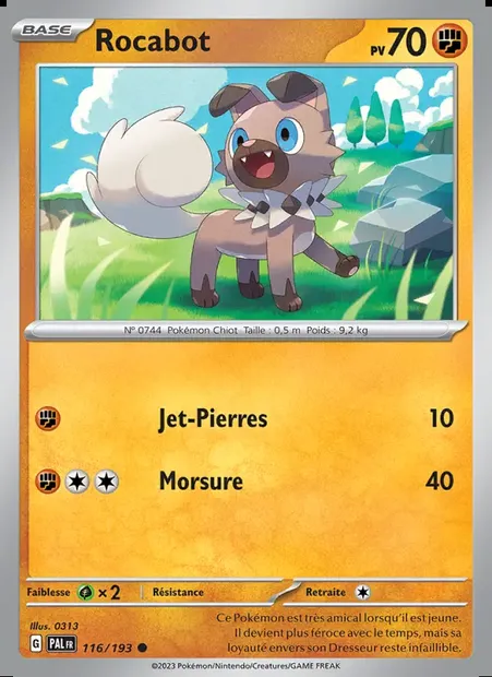 Rocabot, carte Pokémon PAL 116 — extension Évolutions à Paldea