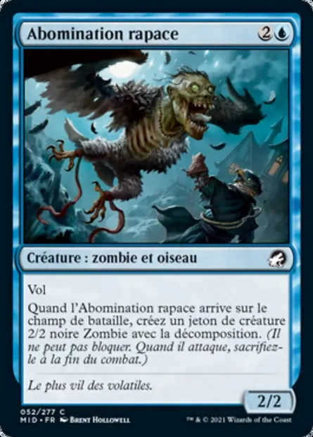Abomination rapace, carte Magic MID 52 — extension Innistrad : chasse de minuit