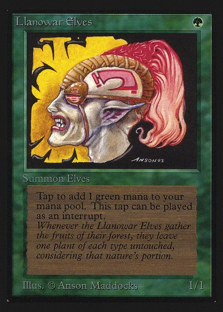 Elfes de Llanowar, carte Magic CEI 211 — extension Intl. Collectors' Edition