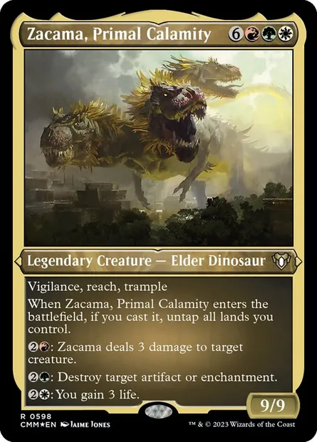 Zacama, Primal Calamity, Magic card CMM 598 — Commander Masters set