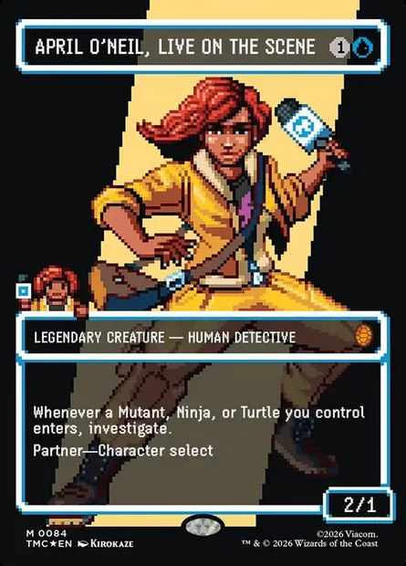 April O'Neil, Live on the Scene, Magic card TMC 84 — Teenage Mutant Ninja Turtles Eternal set