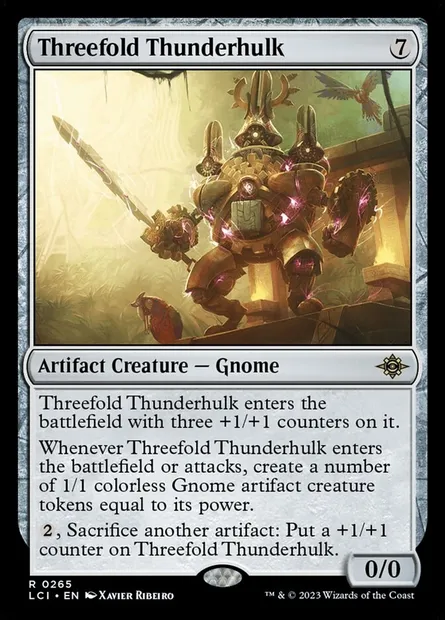 Threefold Thunderhulk, Magic card LCI 265 — The Lost Caverns of Ixalan set