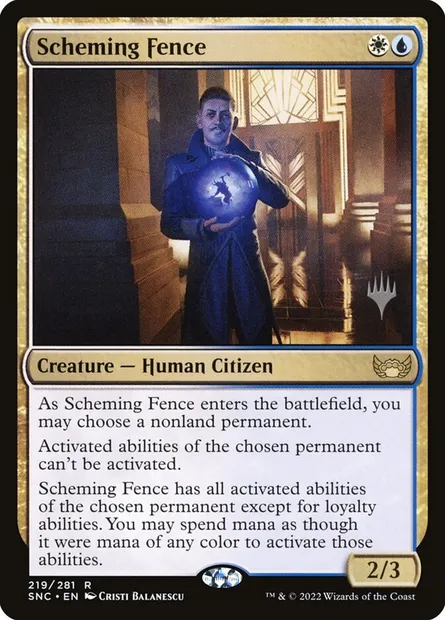 Scheming Fence, Magic card PSNC 219p — Streets of New Capenna Promos set