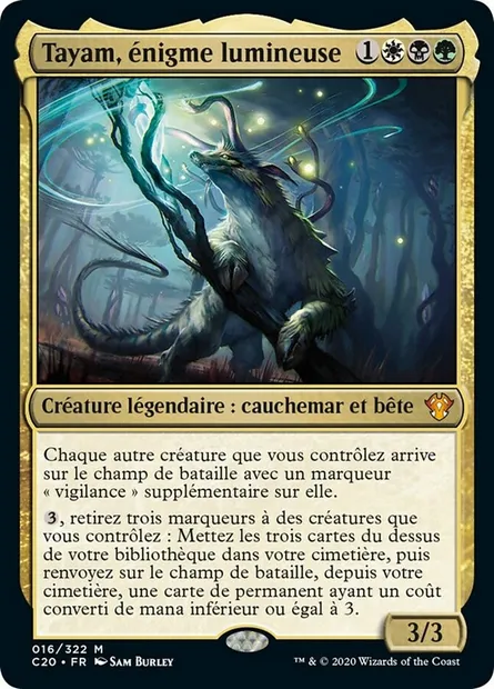Tayam, énigme lumineuse, carte Magic C20 16 — extension Commander 2020