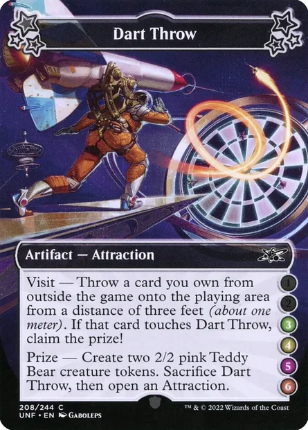 Dart Throw, carte Magic UNF 208d — extension Unfinity