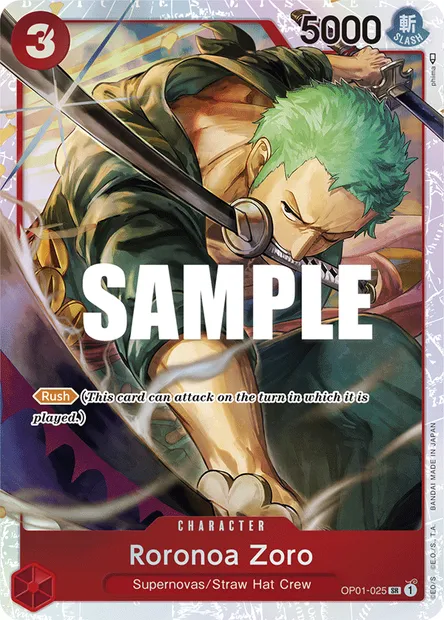 Roronoa Zoro, carte One Piece OP01-025 — extension ROMANCE DAWN