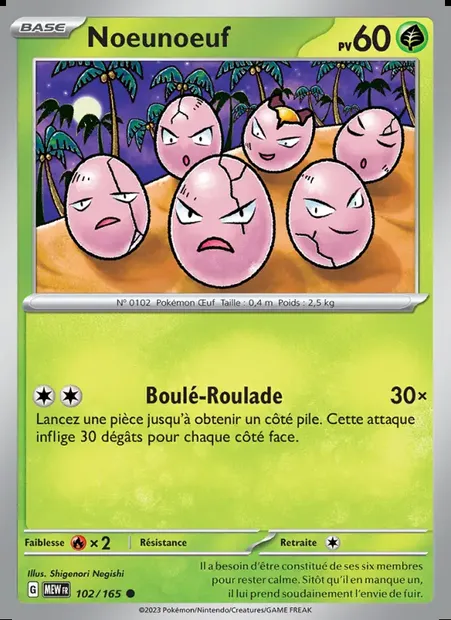 Noeunoeuf, carte Pokémon MEW 102 — extension 151