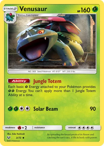 Venusaur, Pokémon card SLG 3 — Shining Legends set