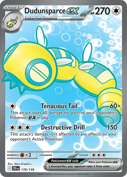 Dudunsparce ex, Pokémon card JTG 178 — Journey Together set