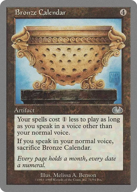 Bronze Calendar, Magic card UGL 71 — Unglued set