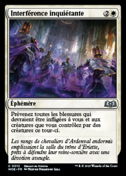 Interférence inquiétante, carte Magic WOE 12 — extension Wilds of Eldraine
