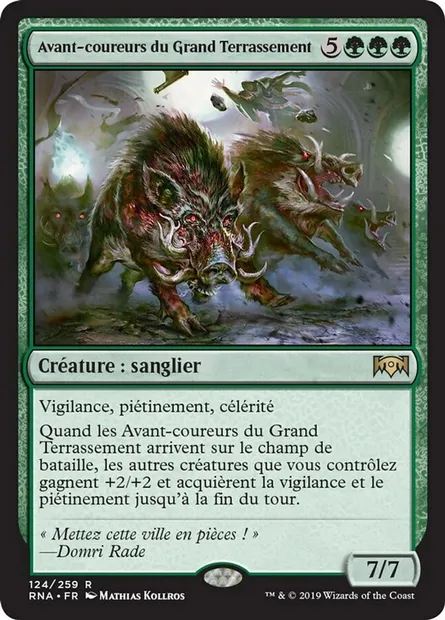 Avant-coureurs du Grand Terrassement, carte Magic RNA 124 — extension L'allégeance de Ravnica