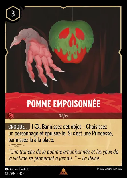 Pomme empoisonnée, carte Disney Lorcana CH1-134 — extension Premier Chapitre