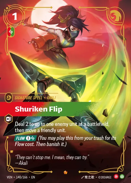Shuriken Flip, carte Riftbound VEN 140 — extension Vendetta