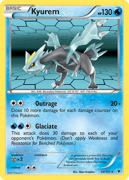 Kyurem, Pokémon card NVI 34 — Noble Victories set