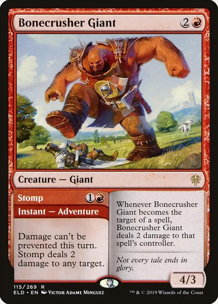 Bonecrusher Giant // Stomp, Magic card ELD 115 — Throne of Eldraine set