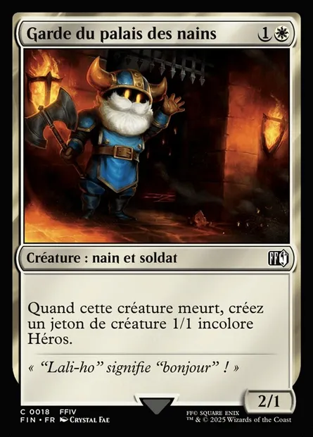 Garde du palais des nains, carte Magic FIN 18 — extension Final Fantasy