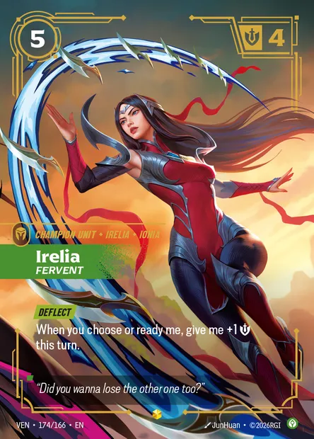 Irelia, Riftbound card VEN 174 — Vendetta set