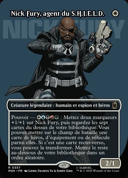 Nick Fury, agent du S.H.I.E.L.D., carte Magic MSH 357 — extension Marvel Super Heroes
