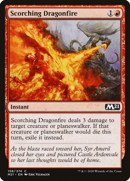 Scorching Dragonfire, Magic card M21 158 — Core Set 2021 set