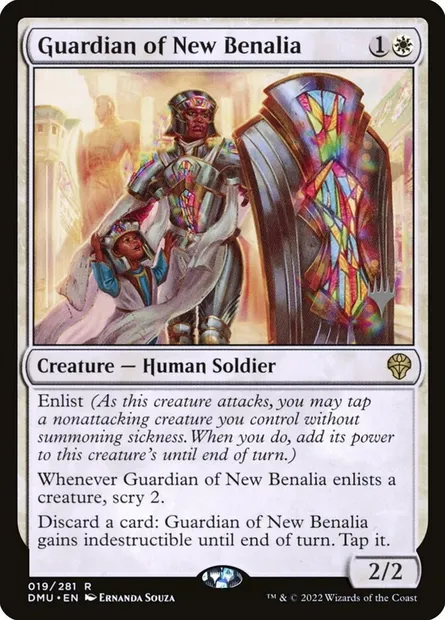 Guardian of New Benalia, Magic card PDMU 19p — Dominaria United Promos set