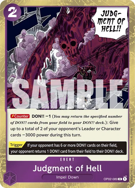 Judgment of Hell, One Piece card OP02-089 — PARAMOUNT WAR set