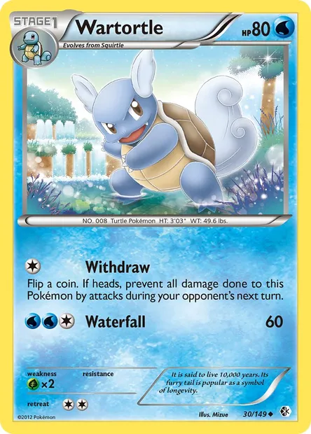 Wartortle, Pokémon card BCR 30 — Boundaries Crossed set