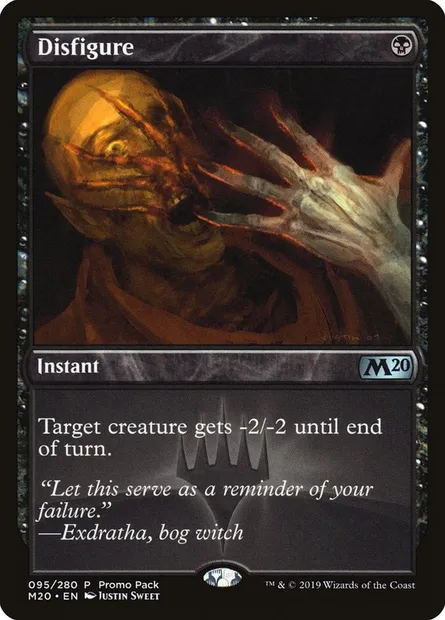 Disfigure, Magic card PM20 95 — Core Set 2020 Promos set