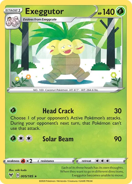 Exeggutor, Pokémon card VIV 5 — Vivid Voltage set