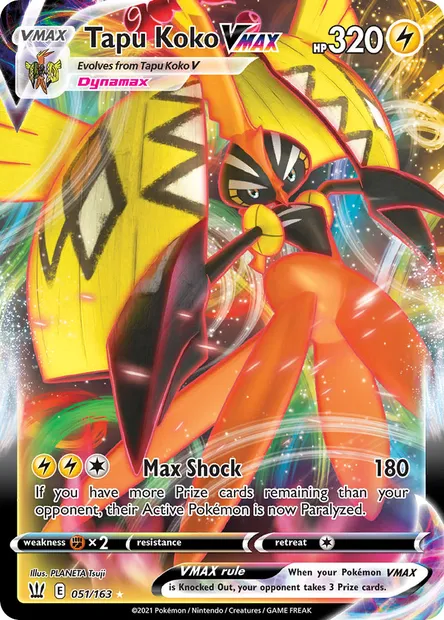 Tapu Koko VMAX, Pokémon card BST 51 — Battle Styles set