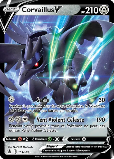Corvaillus V, carte Pokémon BST 109 — extension Styles de combat