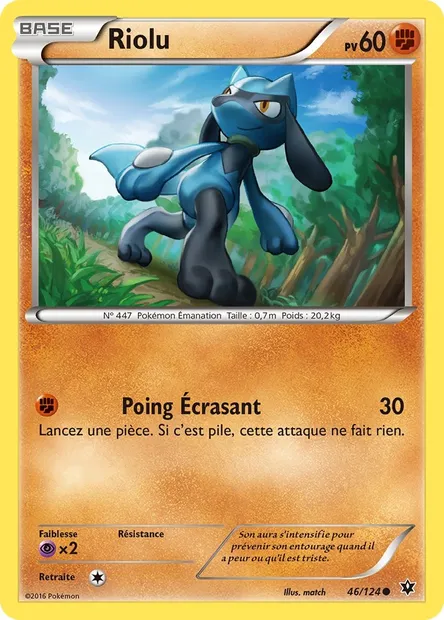 Riolu, carte Pokémon FCO 46 — extension Impact des Destins