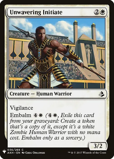 Adepte inébranlable, carte Magic PLST AKH-36 — extension The List