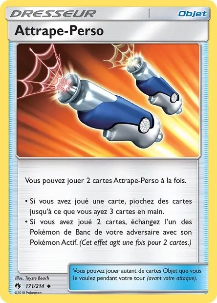 Attrape-Perso, carte Pokémon LOT 171 — extension Tonnerre Perdu