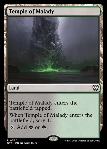 Temple of Malady, Magic card OTC 330 — Outlaws of Thunder Junction Commander set