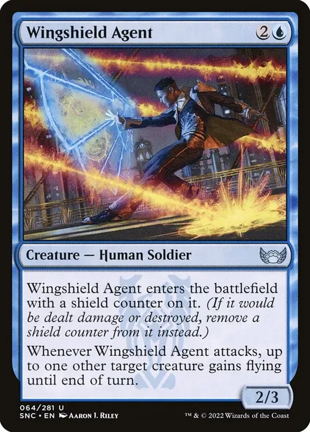 Wingshield Agent, Magic card SNC 64 — Streets of New Capenna set