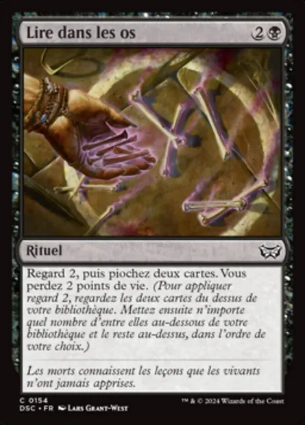 Lire dans les os, carte Magic DSC 154 — extension Duskmourn: House of Horror Commander