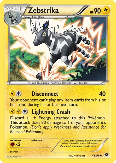 Zebstrika, Pokémon card NXD 48 — Next Destinies set