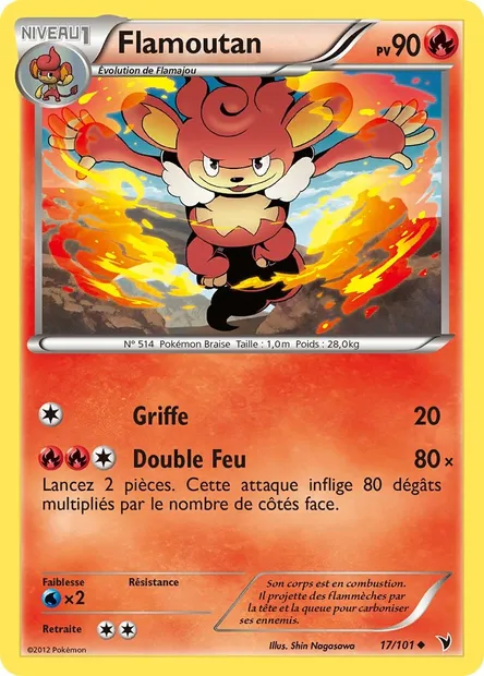 Flamoutan, carte Pokémon NVI 17 — extension Nobles Victoires